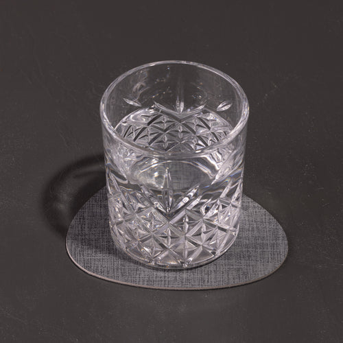 6er Set Glasuntersetzer "Acana" in moderner Steinform mit textiler Struktur