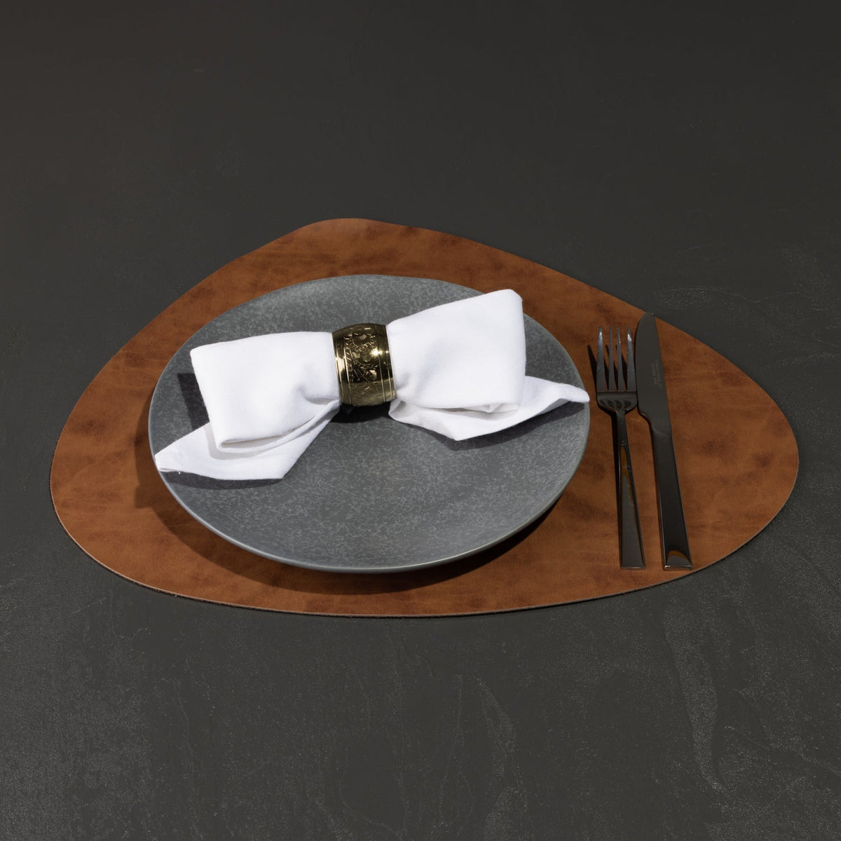 Tischset Havanna Steinform Lederoptik